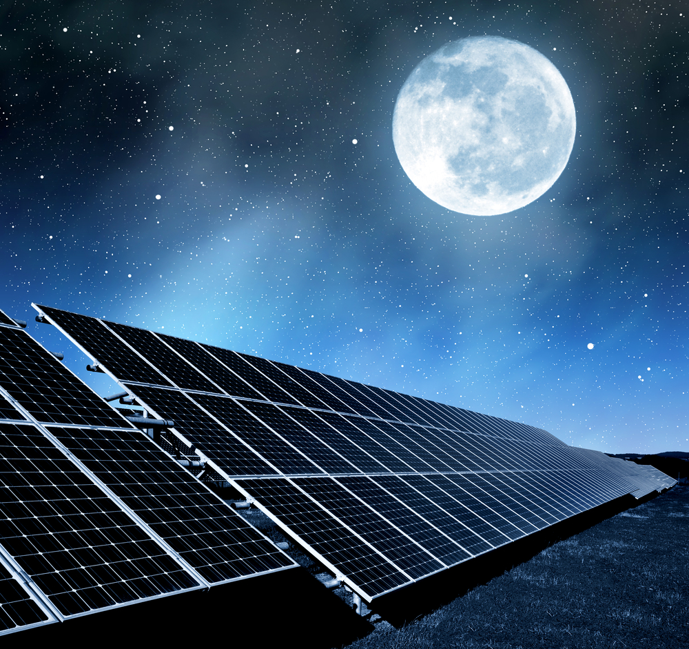 solar panels at night